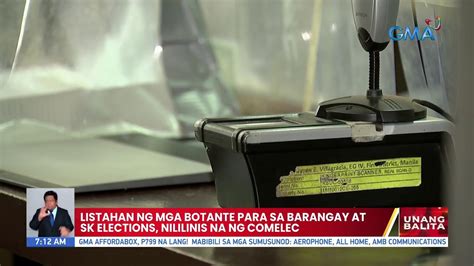 Listahan Ng Mga Botante Para Sa Barangay At SK Elections Nililinis Na