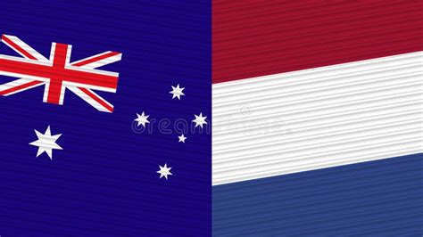 Netherlands And Australia Two Half Flags Together Stock Illustration