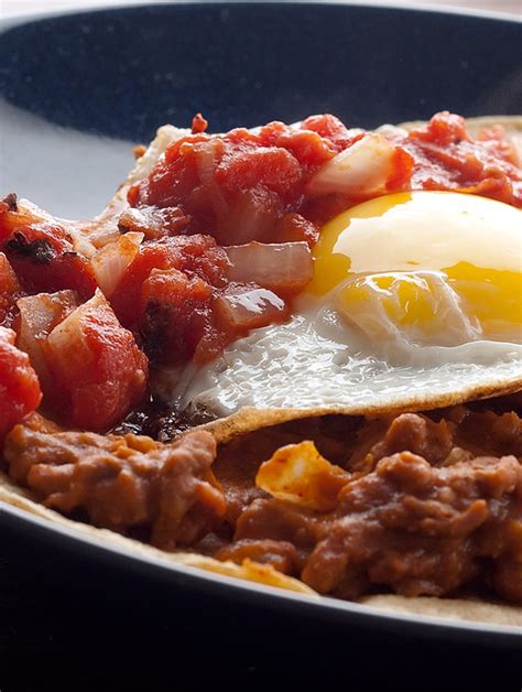 Huevos Rancheros With Chorizo Refried Beans Lifes Ambrosia