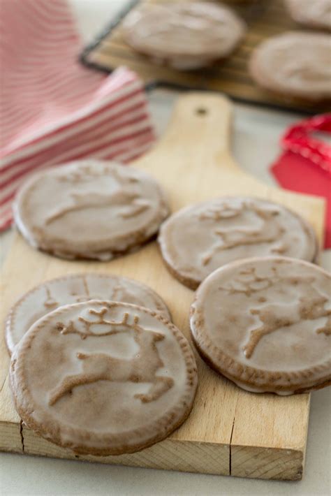 Stamped Gingerbread Glaze Cookies Handmade Farmhouse