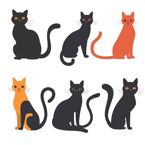 Premium Vector Vector Cute Cat Cartoon Characters Illustrations Set