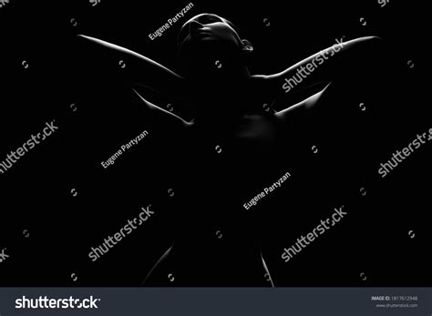 Nude Woman Silhouette Under Light Dark Stock Photo Shutterstock