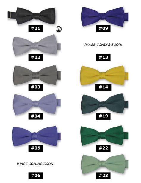 "CLASSIC SATIN" BOW TIES - ASSORTED COLORS-BW