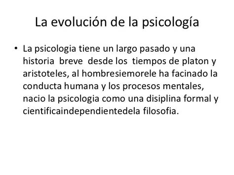 La Evolución De La Psicología