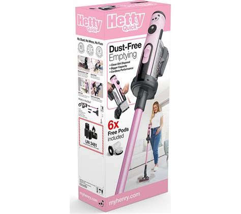 NUMATIC Hetty Quick HTY 100 Cordless Bagged Vacuum Cleaner Pink