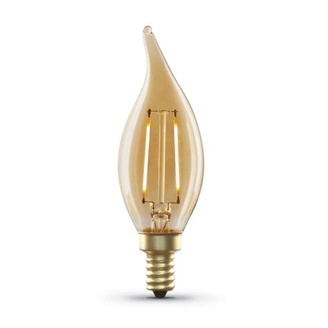 Feit Electric 40 Watt Equivalent Ca10 Candelabra Dimmable Filament Amber Glass Vintage Led