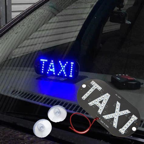 Newest Taxi Led Windscreen Cab Lamp Sign Blue Led Windshield Taxi Light