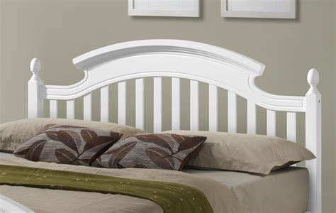 White Wooden Arched Headboard Bed Frame in 3ft Single/4ft6 Double/5ft ...