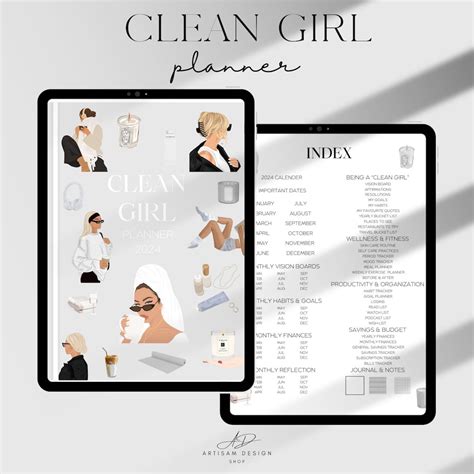 Clean Girl Digitaler Planer Clean Girl Sthetik T Glicher