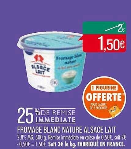 Promo Fromage Blanc Nature Alsace Lait Chez Match ICatalogue Fr