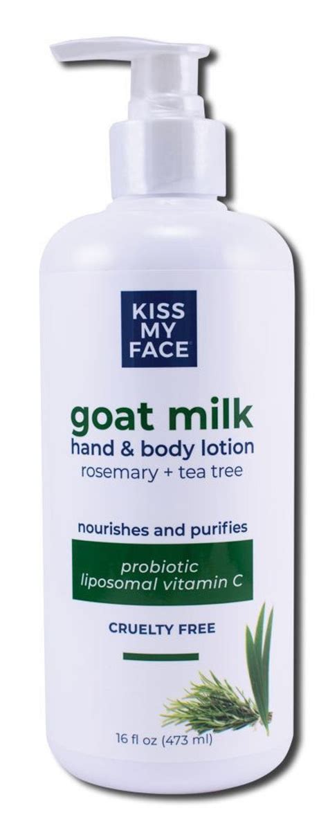 Kiss My Face Goat Milk Hand And Body Lotion Rosemary Tea Tree 16 Oz Li