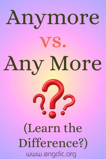 Anymore Vs Any More Whats The Difference Engdic