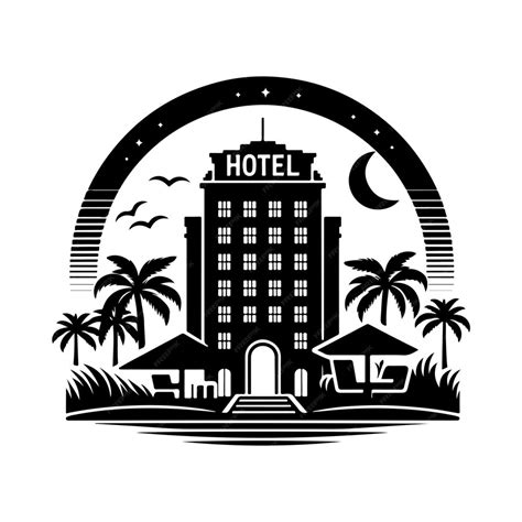 Hotel Logo Vector Hotel Logo Icon Silhouette Vector Art Premium Ai