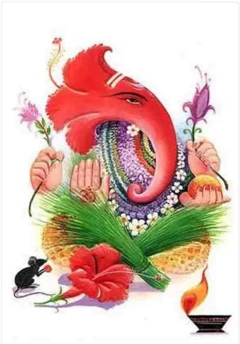 Leaf And Flowers Ganesh Ganesha Ganesh Lord Ganesha