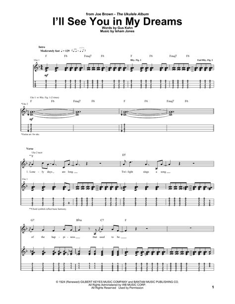 Joe Brown Ill See You In My Dreams Sheet Music