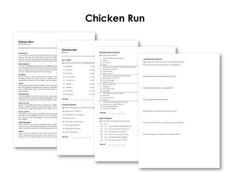 The Movie Chicken Run Teaching Resources