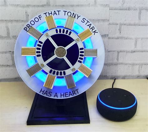 Suporte Iron Man Homem De Ferro Alexa Echo Dot C Leds Elo