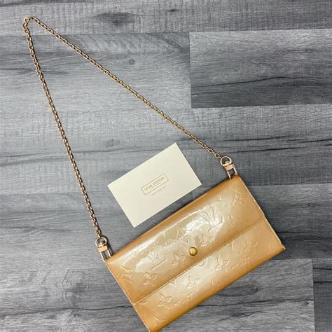 Vintage Louis Vuitton Chain Purse In Nude Patent Depop