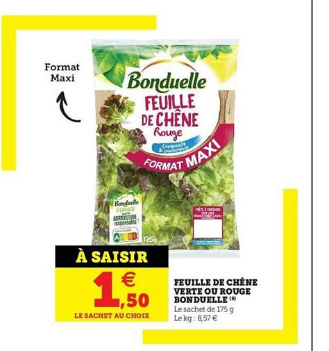 Promo Feuille De Ch Ne Verte Ou Rouge Bonduelle Chez Hyper U