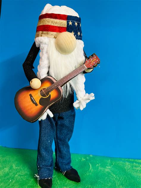 Willie Nelson Gnome Country Gnome Old West Cowboy Etsy