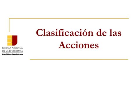 ENJ 400 Clasificación de las Acciones PPT