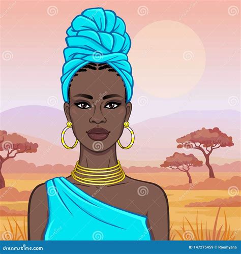 Belleza Africana Retrato De La Animaci N De La Mujer Negra Hermosa En