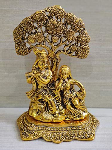 Buy Giftnagri Gold Plated Metal Handicraft Lord Radha Krishna Tree