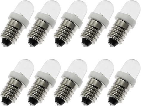 10pcs 02w 6v E10 Mini Led Bulb Miniature Screw Base Light Bulbs Led Indicator For Home