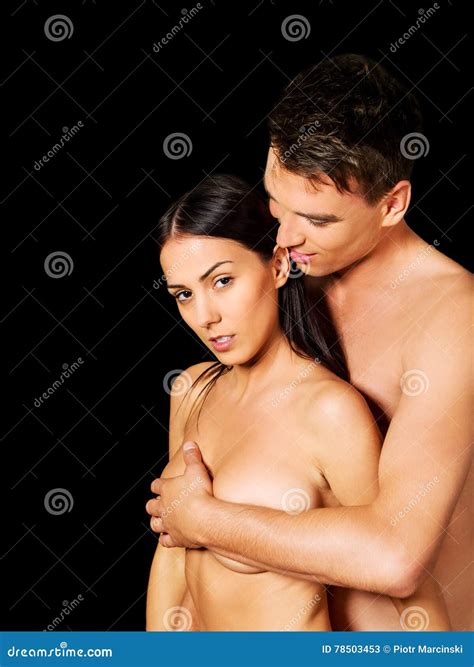 Man Covering Woman S Breast Isolated Stock Image Image Of Naked Love 78503453
