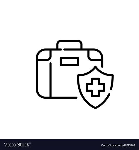 Travel Health Insurance Briefcase And Cross Vector Image