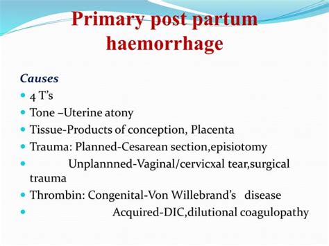 Complications of third stage of labour