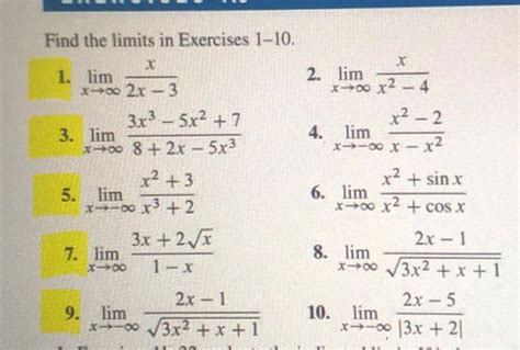 Solved Find The Limits In Exercises Limx X X Chegg