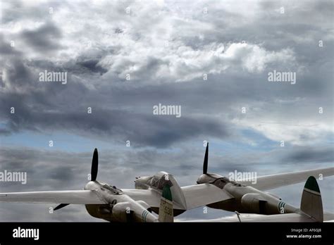 Aircraft P-38 on patrol color Stock Photo - Alamy