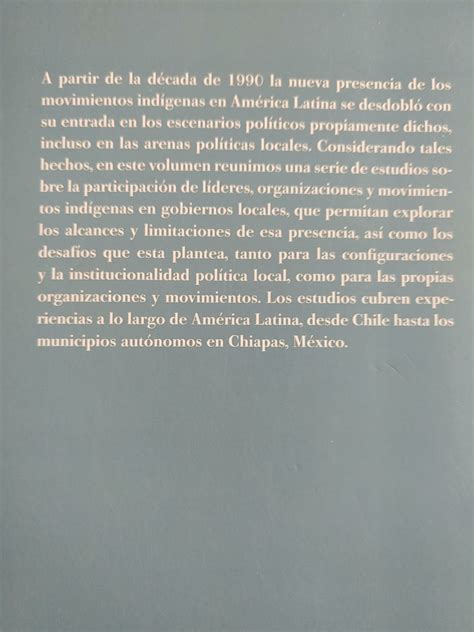 MOVIMIENTOS INDÍGENAS Y GOBIERNOS LOCALES EN AMÉRICA LATINA de Willem Assies Y Hans Gundermann