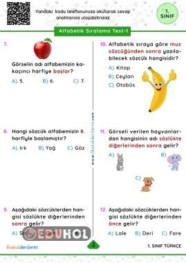 S N F Alfabetik S Ralama Te Eduhol Etkinlik Ndir Oyun Oyna