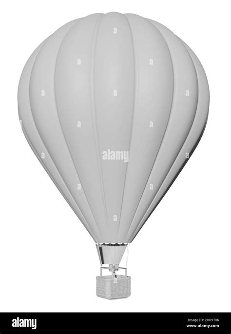 D Render Illustration White Hot Air Balloon Mockup Isolated White Background Minimal Art