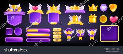 3d Ui Game Asset Set Vector Stock Vector (Royalty Free) 2307674159 ...