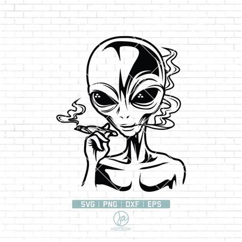 Alien Smoking Joint Svg Smoking Joint Svg Smoking Weed Svg Etsy