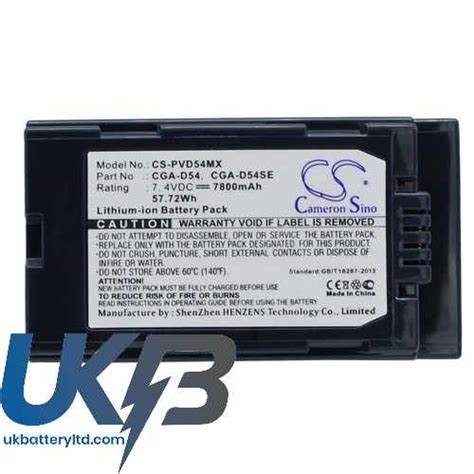 Replacement Battery For Panasonic Cga D54 Cga D54s Cga D54se Ag Dvc180a Ag Dvc30 Ag Dvc30e