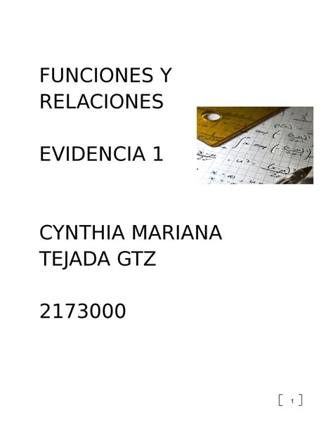 EVI1 FYR CMTG Funiones Y Relaciones FUNCIONES Y RELACIONES