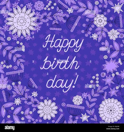 Birthday Greeting Card Happy Birthday Vector Illustration Stock Vector Image And Art Alamy