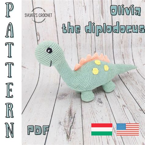 Olivia The Diplodocus Crochet Pattern Etsy