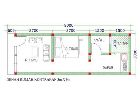 Denah Rumah Kontrakan Ini Desain Rumah Ala Ala NBKomputer