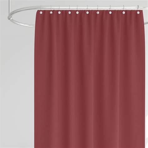 Rideau De Douche Classique Tissu Jacquard Uni Rouge Bordeaux Maisons