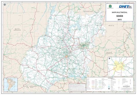 Mapa de carreteras del Estado de Goiás Tamaño completo Gifex