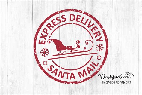 Express Delivery Santa Mail Stamp Gráfico Por Designdecon · Creative