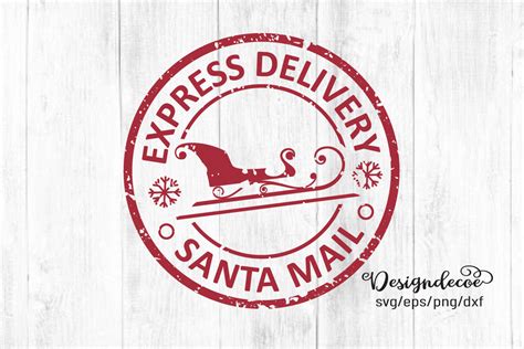 Express Delivery Santa Mail Stamp Graphic By Designdecon Creative Fabrica