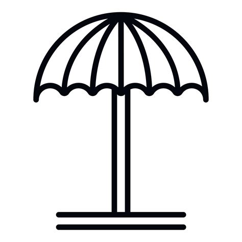 Beach Umbrella Icon Outline Style 15306624 Vector Art At Vecteezy