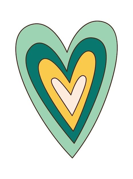 Premium Vector Groovy Retro Heart