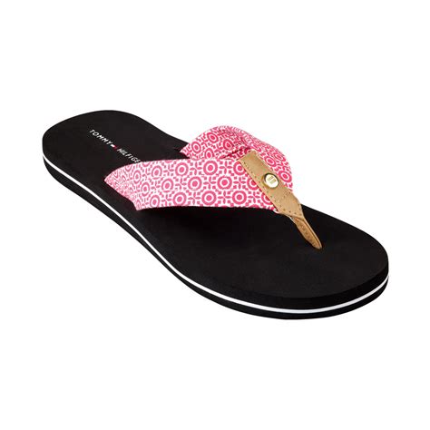 Lyst Tommy Hilfiger Womens Corrale Flip Flops In Pink